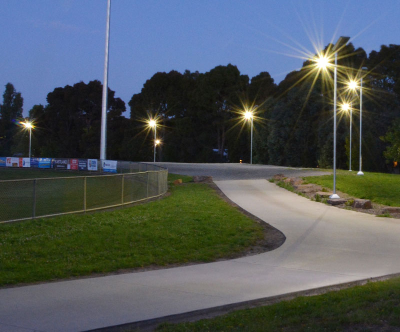 smart solar public lighting for recreation reserve