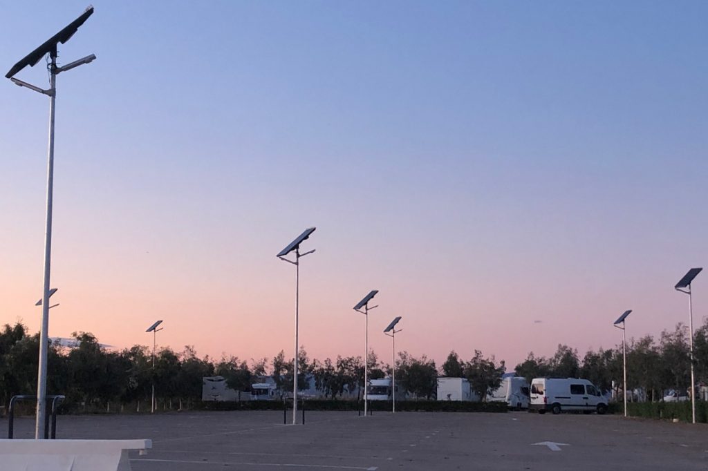 Solar LED Parking Lot Light in Spain -