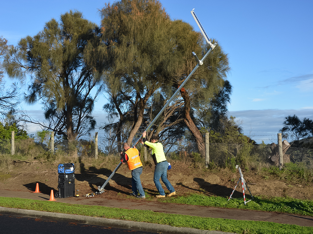 solar LED street lighting installation