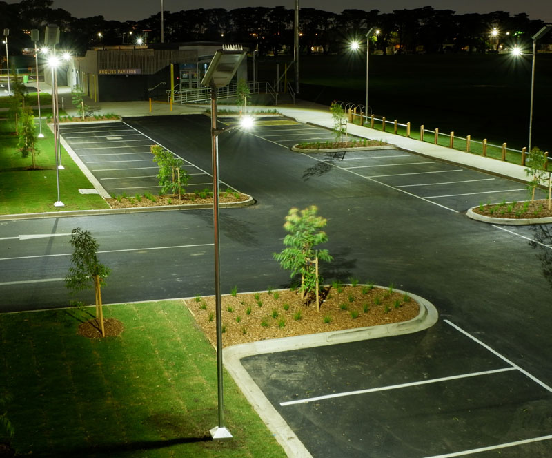 smart solar public lighting for car park
