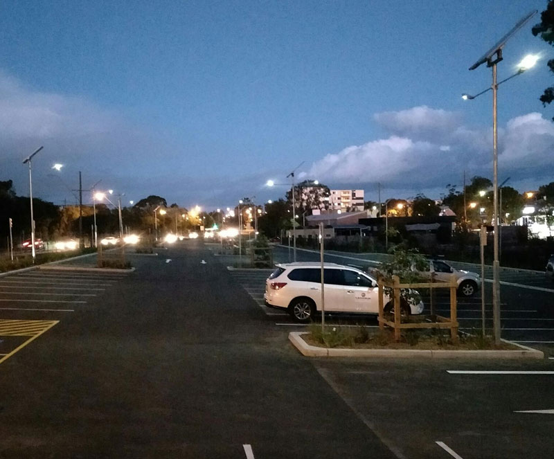 solar powered LED parking lot lights